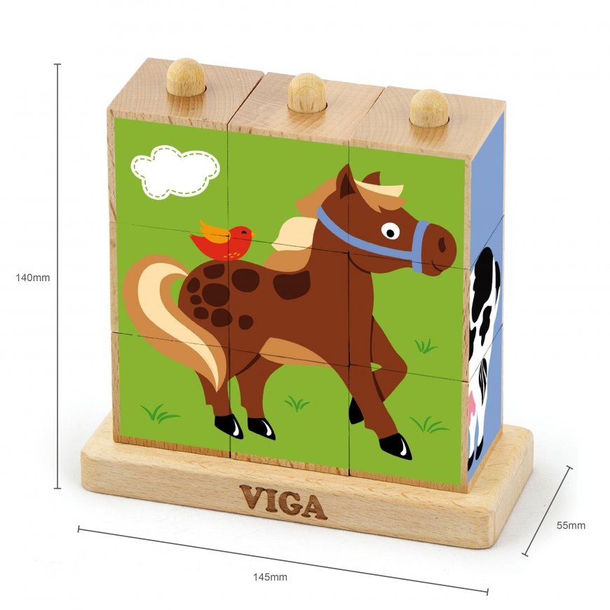 Dėlionė Mediniai loginiai kubeliai Puzzle Viga Toys – 5