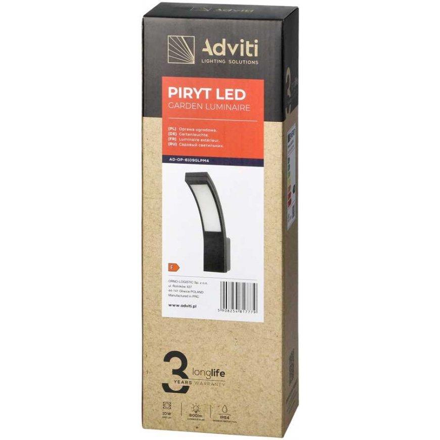 Sieninis šviestuvas Orno PIRYT LED 10W, sodo šviestuvas 800lm, IP54, 4000K, pilkas – 2