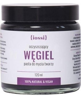 Iossi Charcoal valomoji pasta veido prausimui su aktyvuota anglimi, dumbliais ir žaliąja arbata 120ml