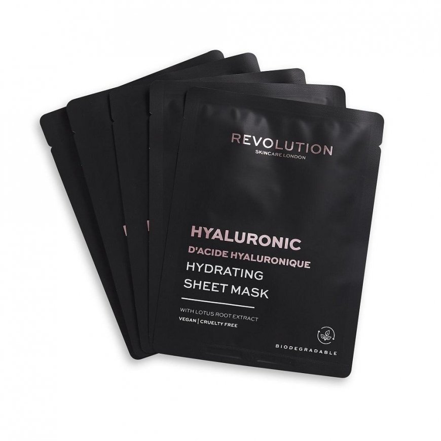 Revolution Skincare Hyaluronic Acid Hydrating Sheet Mask moisturizing sheet mask with hyaluronic acid 5 pcs.