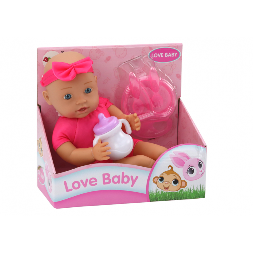 Lean Baby doll, pink clothes, headband, feeding accessories – 4