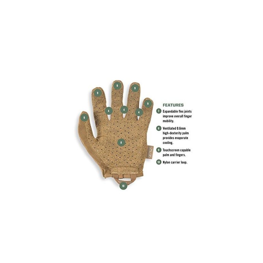 Mechanix Wear Gloves MECHANIX SPECIALTY VENT, with holes for ventilation, Coyote XXL size. Velcro, artificial 0.6mm leather. tou – 3