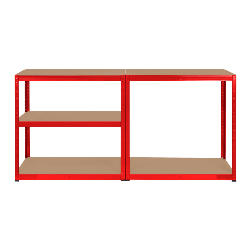 Metal warehouse shelf 180x90x40 red Rebel – 4