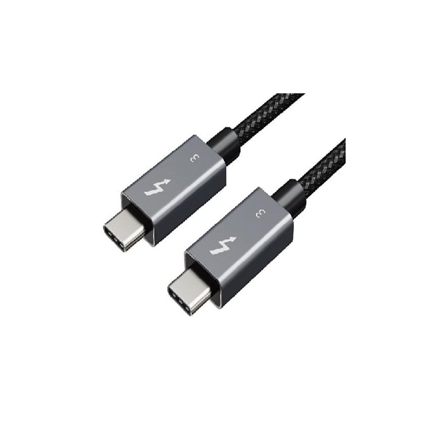 Extra Digital Kabelis Thunderbolt 3, USB-C - USB-C, 40Gbps, 100W, 20V/ 5A, 4K/ 60HZ, 1m