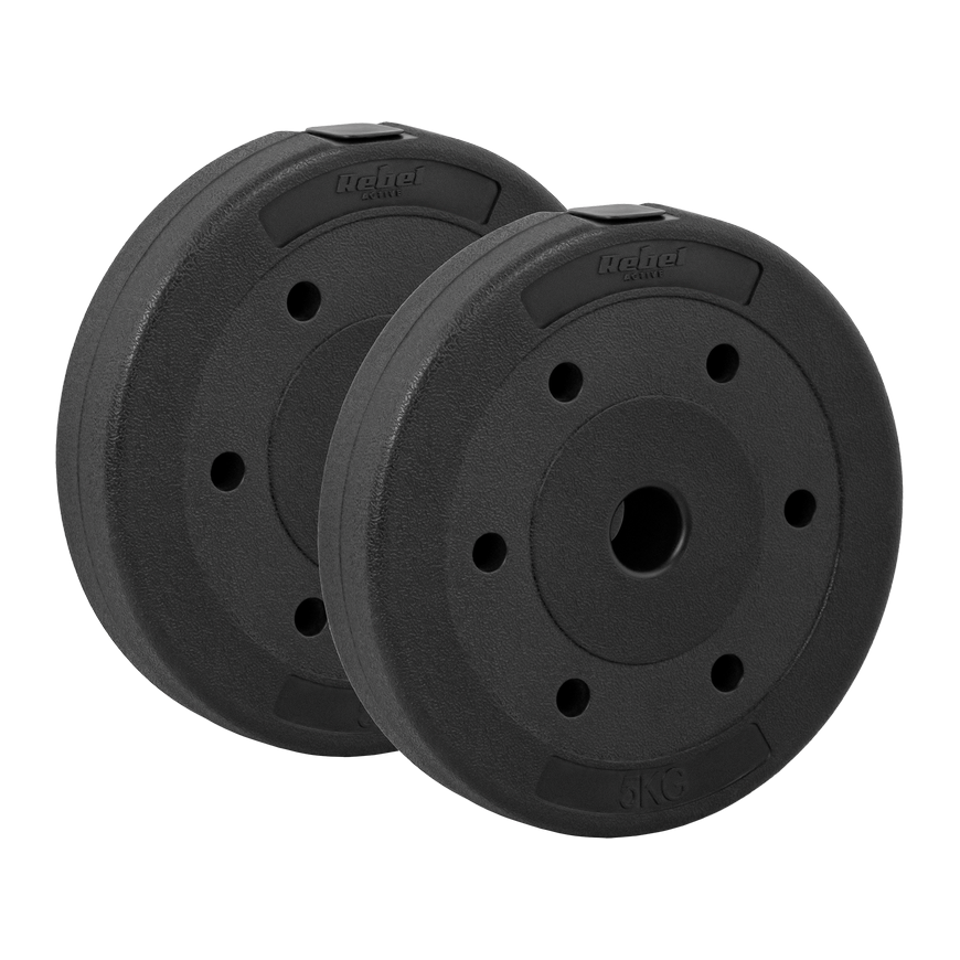 Bituminių apkrovų rinkinys 30kg (8x1,25kg + 4x2,5kg + 2x5kg), skylė 31mm, REBEL ACTIVE – 2