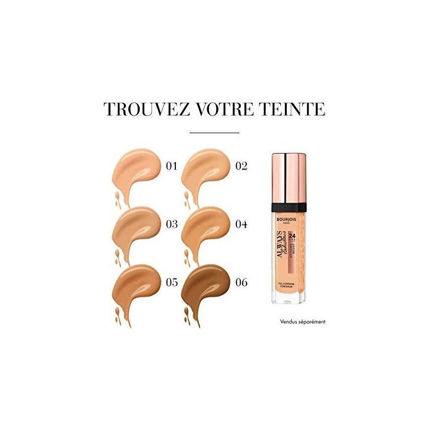 Bourjois Paris Always Fabulous Extreme Resist full coverage concealer 100 Ivory 6 ml