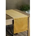 Eurofirany BLINK / 18 Velvet table runner with water lily leaf pattern, 35X180 cm, color: golden Eurofirany BLINK / 18 Velvet table runner with water lily leaf pattern, 35X180 cm, color: golden