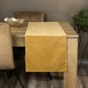 Eurofirany BLINK / 18 Velvet table runner with water lily leaf pattern, 35X180 cm, color: golden Eurofirany BLINK / 18 Velvet table runner with water lily leaf pattern, 35X180 cm, color: golden