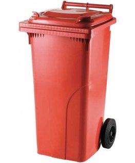 Container bucket for waste and garbage CERTIFICATES Europlast Austria - red 120L