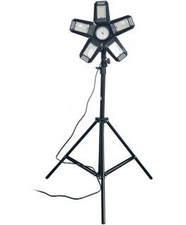 Orno RIGEL LED set: foldable 5-wing workshop lamp 55W + tripod + adapter