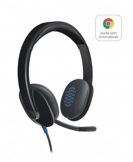 Logitech H540 Laisvų rankų įranga Vielinis Su lankeliu Biuras / skambučių centras USB A tipo Juoda