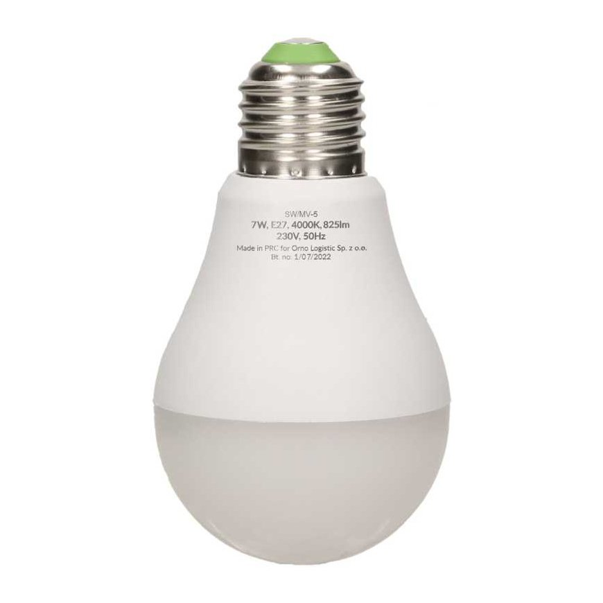 Orno THAR LED NEW 7W A60, lamp with microwave motion sensor, 825lm, 4000K, E27 – 2