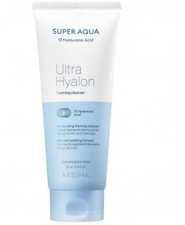 Missha Super Aqua Ultra Hyalron Foaming Cleanser moisturizing cleansing foam with hyaluronic acid 200ml