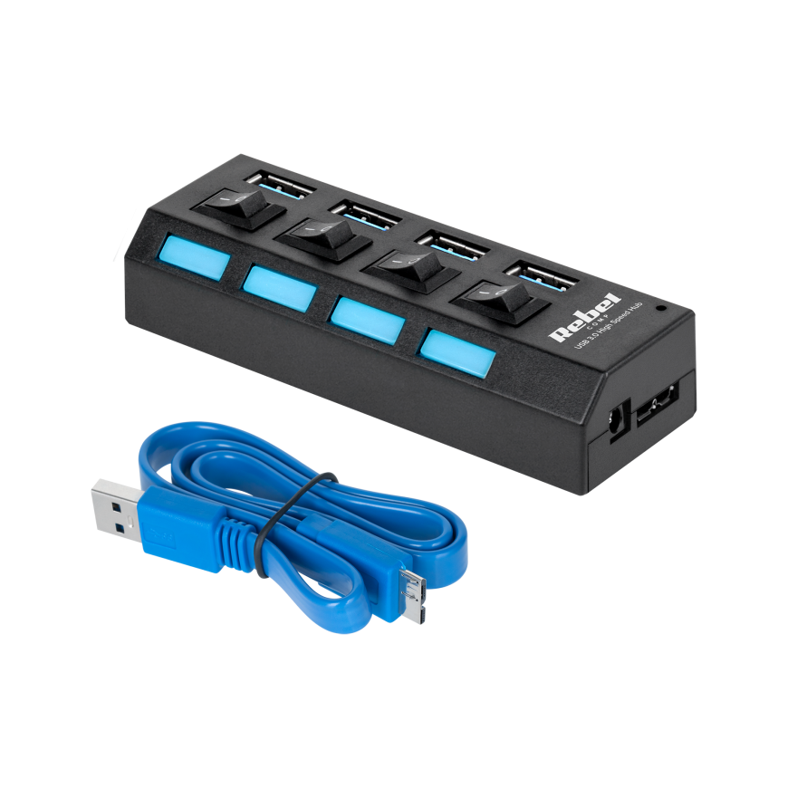 HUB USB 3.0 4-port Rebel – 3