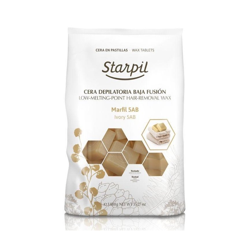 Žemoje temperatūroje besilydantis vaškas depiliacijai Starpil, dramblio kaulo, 1kg