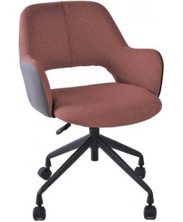 Office chair KENO with castors, dark pink/grey