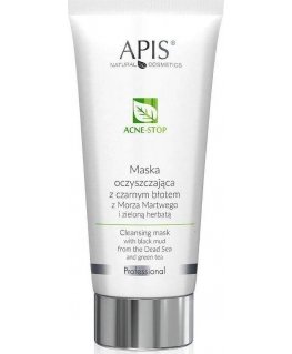 APIS Acne Stop valomoji kaukė su juoduoju Negyvosios jūros purvu ir žaliąja arbata 200 ml
