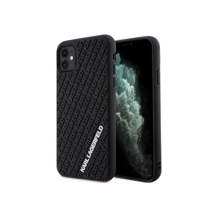 Case Karl Lagerfeld Karl Lagerfeld KLHCN613DMKRLK iPhone 11 / Xr 6.1" Black/Black Hard 3D Rubber Road Logo – 2