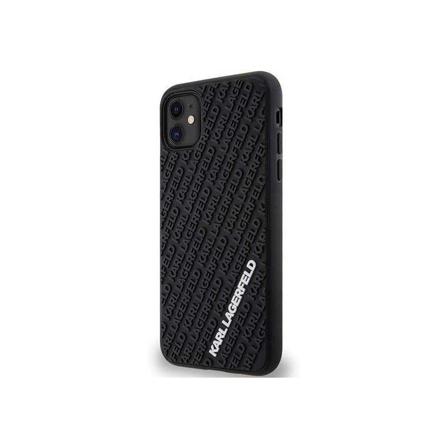 Case Karl Lagerfeld Karl Lagerfeld KLHCN613DMKRLK iPhone 11 / Xr 6.1" Black/Black Hard 3D Rubber Road Logo – 3