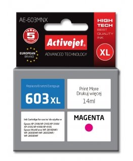 Activejet tusz do Epson 603XL AE-603MNX tintes kārtridžs 1 pcs Saderība Augsta (XL) produktivitāte Fuksīns