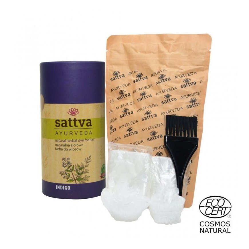 Vegetable blue-black hair dye Indigo, Sattva Ayurveda, 150g