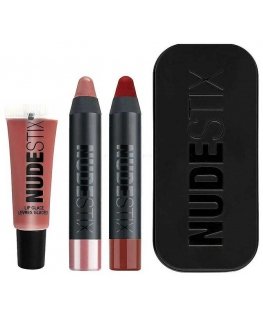 Nudestix Set Nudestix: Raudona Hot Lips Mini Kit Royal, Kremas Lipstick, 04, Nude, 2 ml + Raudona Hot Lips Mini Kit Royal, Krema