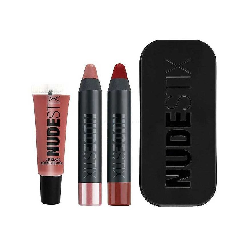 Nudestix Set Nudestix: Red Hot Lips Mini Kit Royal, Cream Lipstick, 04, Nude, 2 ml + Red Hot Lips Mini Kit Royal, Cream Lipstick