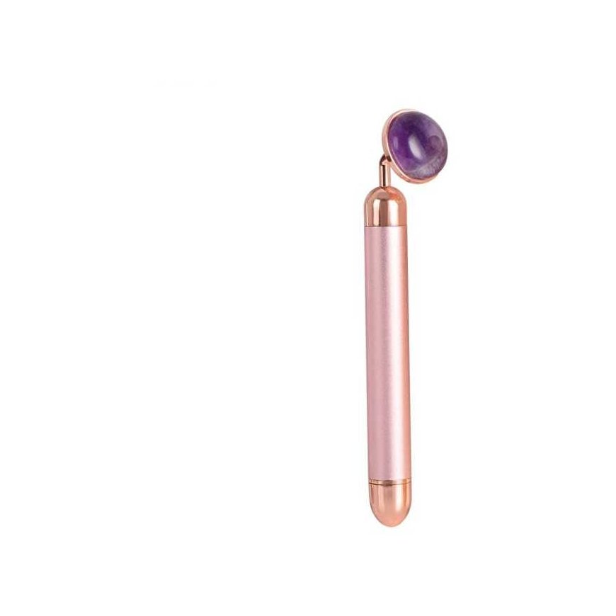 Palsar 7 Jade Roller Massager Electric Pink Handle and Amethyst Jade
