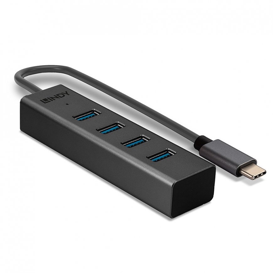 Lindy 43325 jaotur USB 3.2 Gen 1 (3.1 Gen 1) Type-C 5000 Mbit/s Hall – 3