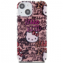 Hello Kitty IML Tags Graffiti dėklas iPhone 15 - rožinis Hello Kitty IML Tags Graffiti dėklas iPhone 15 - rožinis