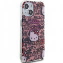 Hello Kitty IML Tags Graffiti case for iPhone 15 - pink Hello Kitty IML Tags Graffiti case for iPhone 15 - pink
