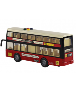 Lean Double decker city bus lights sound red 1:16