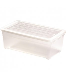 Box with lid Textile Box 5,7L 34,3x19,5x12,5cm transparent