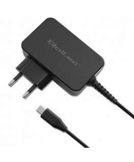 Qoltec 52386 GaN POWER PRO charger | 1xUSB-C | 65W | 5-20V | 3-3.25A | Black