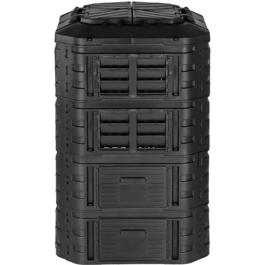 Hillvert Kompostownik modułowy do ogrodu na odpadki organiczne 90 x 90 x 145 cm 1120 l – 4