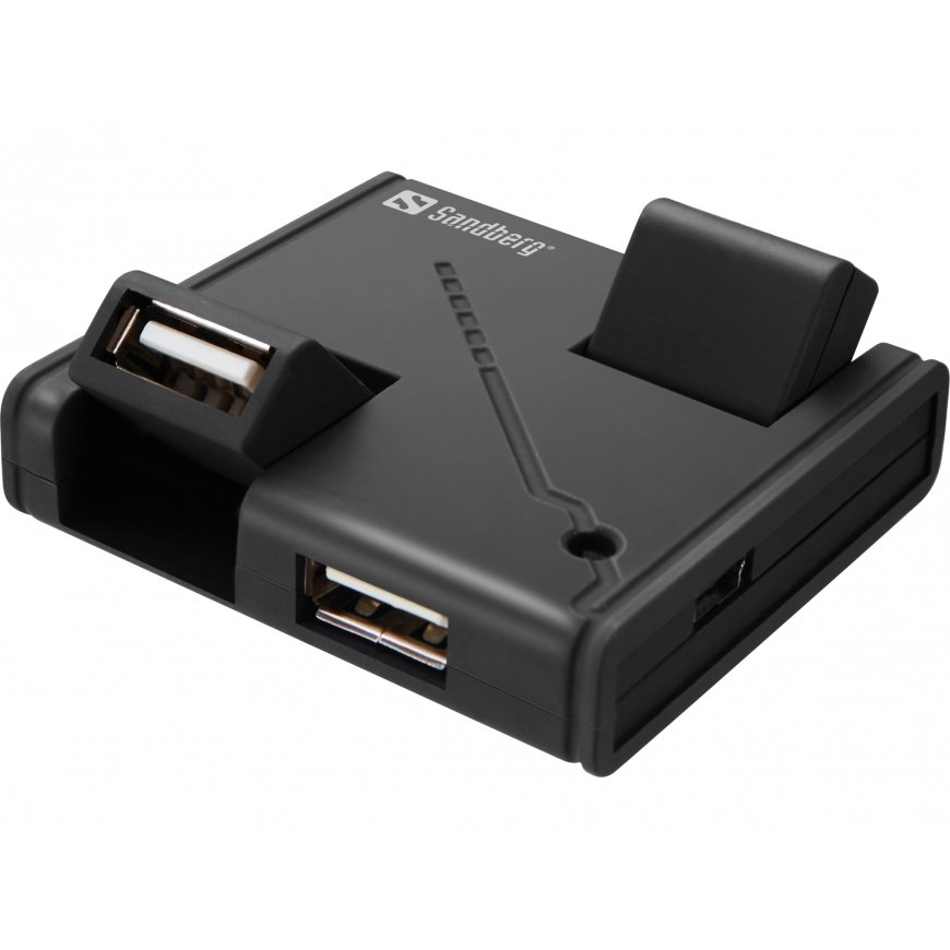 Sandberg 133-67 jaotur USB 2.0 480 Mbit/s Must