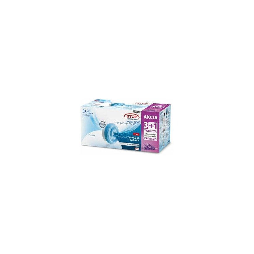 Dehumidifier Ceresit STOP MOISTURE AERO 360° replacement tablets 3+1 lavender (4x450g)