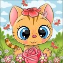 Beldizart Diamond Painting Kit "Cat in Flowers" 20*20 cm AM1946 Beldizart Diamond Painting Kit "Cat in Flowers" 20*20 cm AM1946