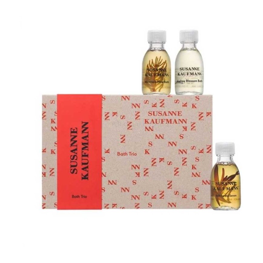 Bath Trio Set Susanne Kaufmann: Body Care Bath, For The Senses, nourishing, Bath Oil, 30 ml + Body Care Bath, Mountain Pine, Rel