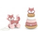 Viga Toys VIGA PolarB fox set, wooden pyramid + pullable fox