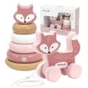 Viga Toys VIGA PolarB fox set, wooden pyramid + pullable fox