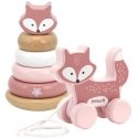 Viga Toys VIGA PolarB fox set, wooden pyramid + pullable fox