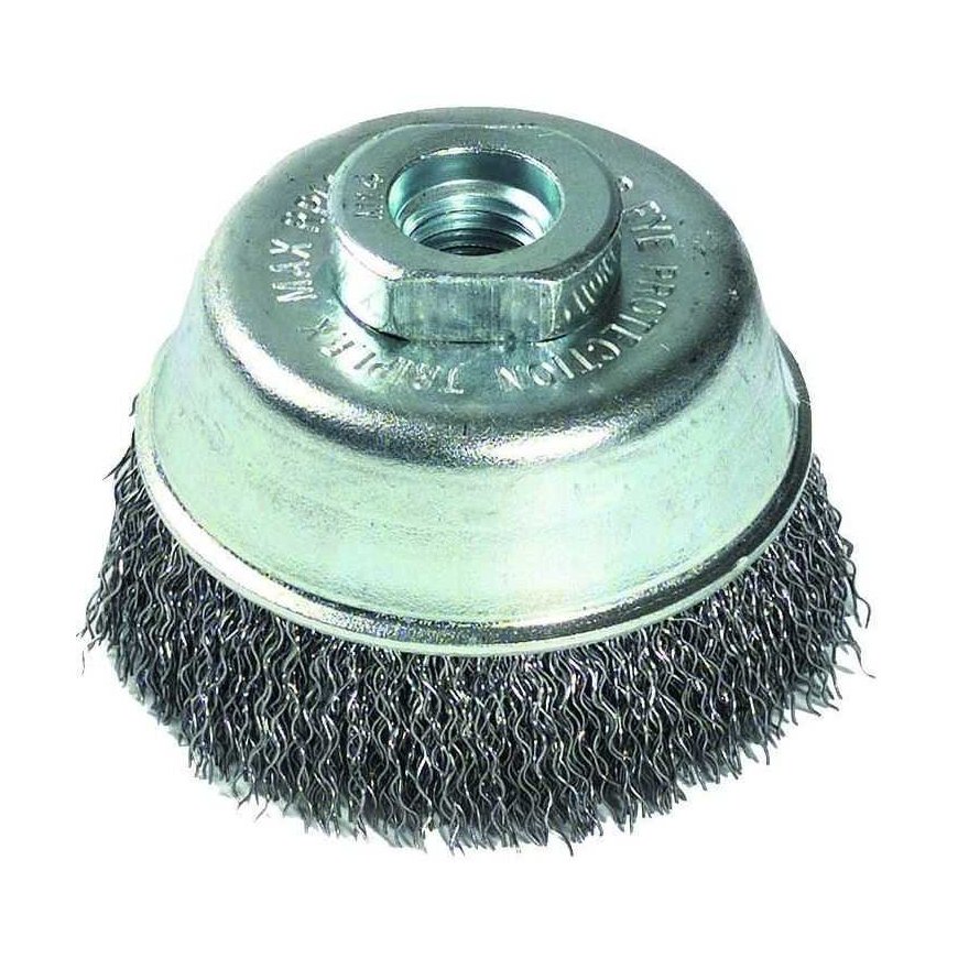 Tivoli Steel wire cupbrush for angle grinder, 95mm, corrugated Ø0.35mm, M14