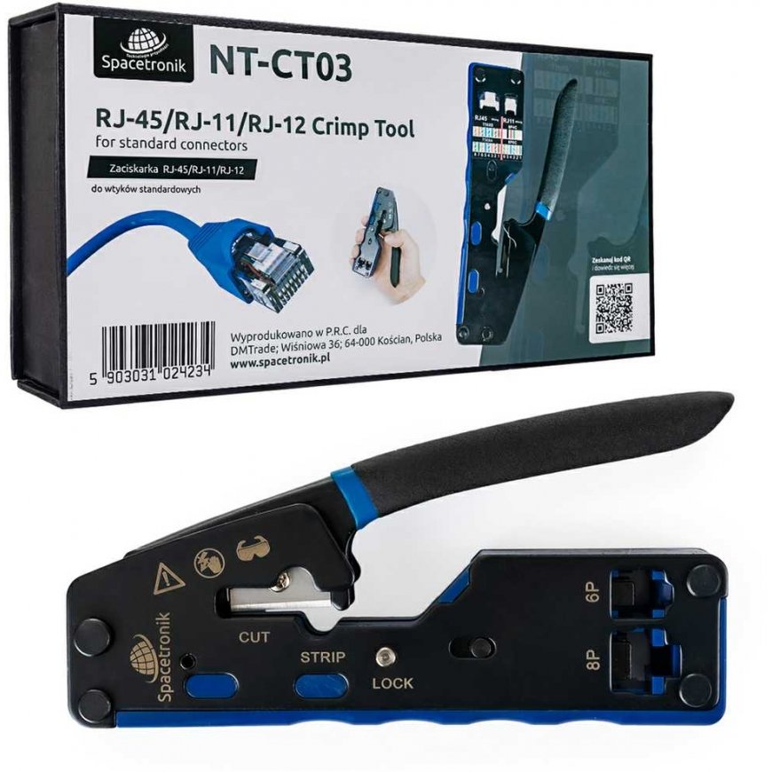 Spacetronik Zaciskarka RJ45/RJ12/RJ11 NT-CT03