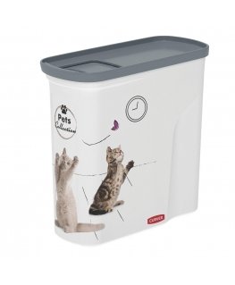 Curver PetLife 2L naminių gyvūnėlių ėdalo laikymo talpa šunų kačių maisto dėžutė su dangteliu
