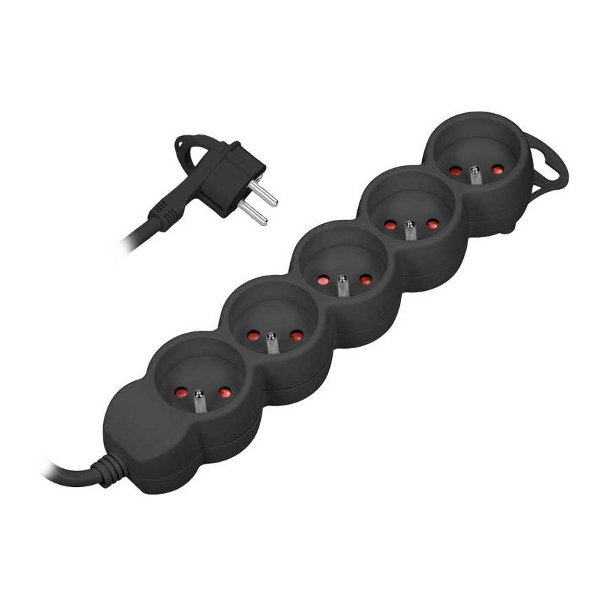 Orno 5-way extension cord 2P+E, 5m