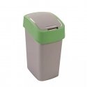 Waste bucket Flip Bin 9L silver|green Waste bucket Flip Bin 9L silver|green