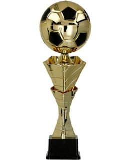 Detail Golden metal cup - football