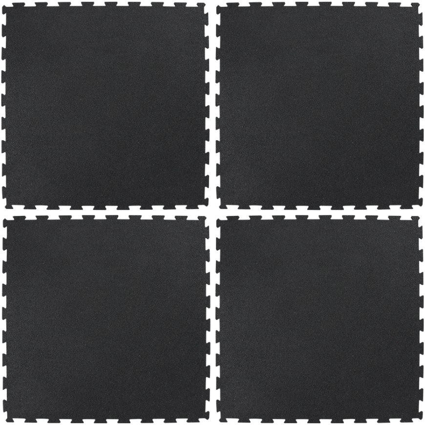 Guminės grindys sporto salei, kilimėlis įrangai, 1 m dėlionė, 20 mm storio, juoda, REBEL ACTIVE – 3