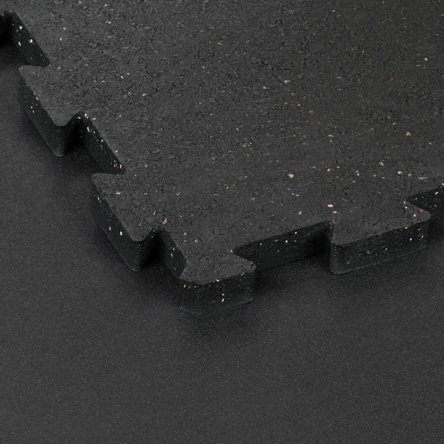 Rubber floor for the gym, mat for equipment, 1 m puzzle, 20 mm thick, black, REBEL ACTIVE – 5